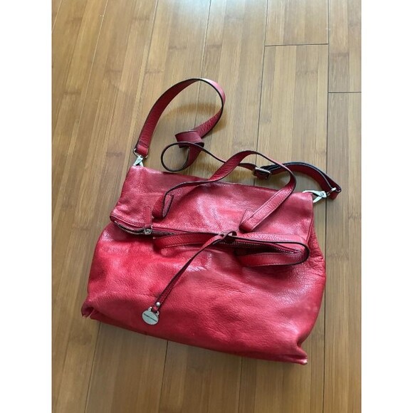 Rabeanco Red Leather Shoulder or Tote Bag - Picture 1 of 6